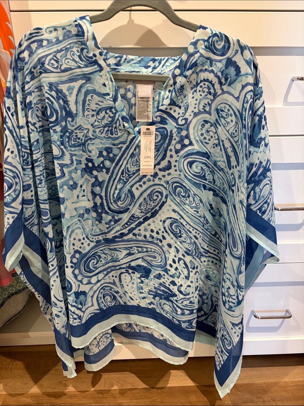 Chico's Blue Paisley V-Neck Tunic